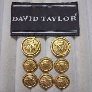 David Taylor Gold Blazer Buttons 8 2-Large, 6 Smaller